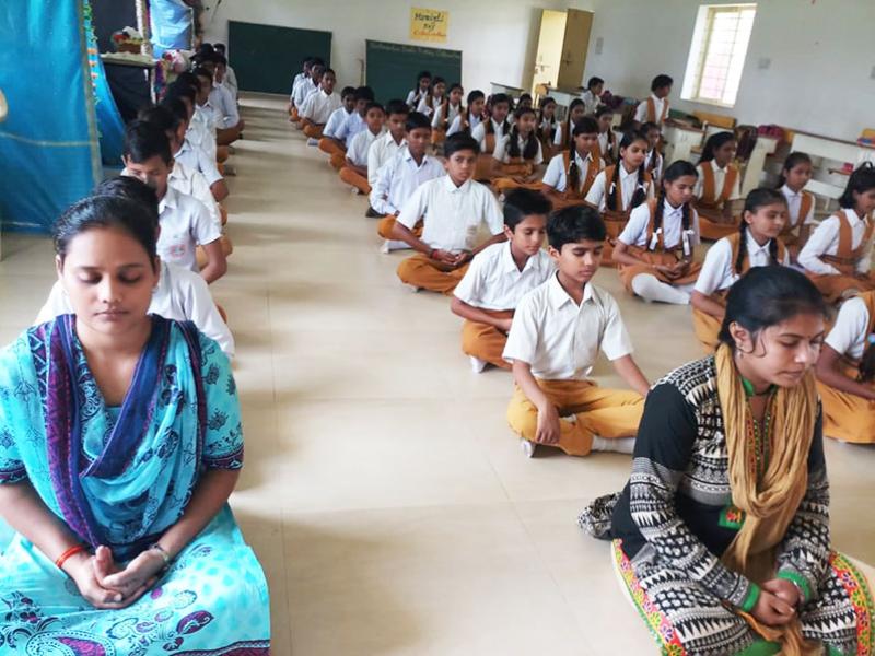 Group meditation was organised by MVM Banheri on the occasion of Birthday celebration of Hon'ble Chairman Brahmachari Girish Ji on 26th August 2019.